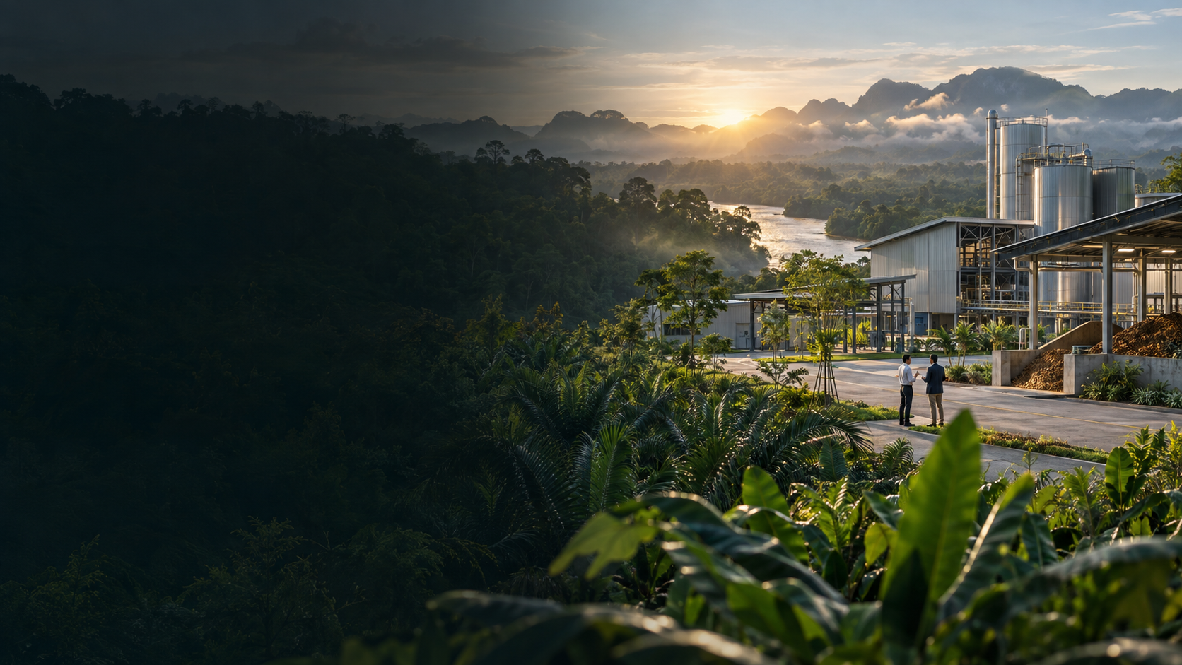 Circular bioeconomy facility set within the tropical landscape of Sarawak